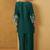Women dark green embroidered cotton blend straight kurta co-ord set