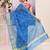 Women's sky blue embellished cotton blend printed saree