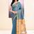 Women's sky blue embellished tissue jamdani saree
