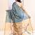 Women's sky blue embellished tissue jamdani saree