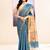 Women's sky blue embellished tissue jamdani saree