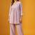 Lilac pure cotton schiffli embroidered fit & flare co-ord set