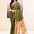 Women's moss green embellished tissue jamdani saree
