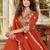 Pure vichitra embroidered gown with heavy cording sequence work & dupatta