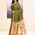 Women's moss green embellished tissue jamdani saree