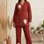 Rust pure cotton embroidered butta straight co-ord set