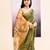 Women's moss green embellished tissue jamdani saree