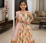 Cream Digital Print gown With Embroidered Sequins 