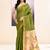 Women's olive embellished tissue jamdani saree
