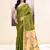 Women's olive embellished tissue jamdani saree