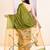 Women's olive embellished tissue jamdani saree