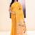 Women's yellow embellished tissue jamdani saree