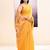 Women's yellow embellished tissue jamdani saree