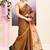 Women's brown embellished tissue jamdani saree