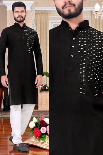men’s festive special traditional cotton kurta with regular fit