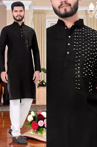 men’s festive special traditional cotton kurta with regular fit