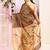 Women's brown embellished tissue jamdani saree