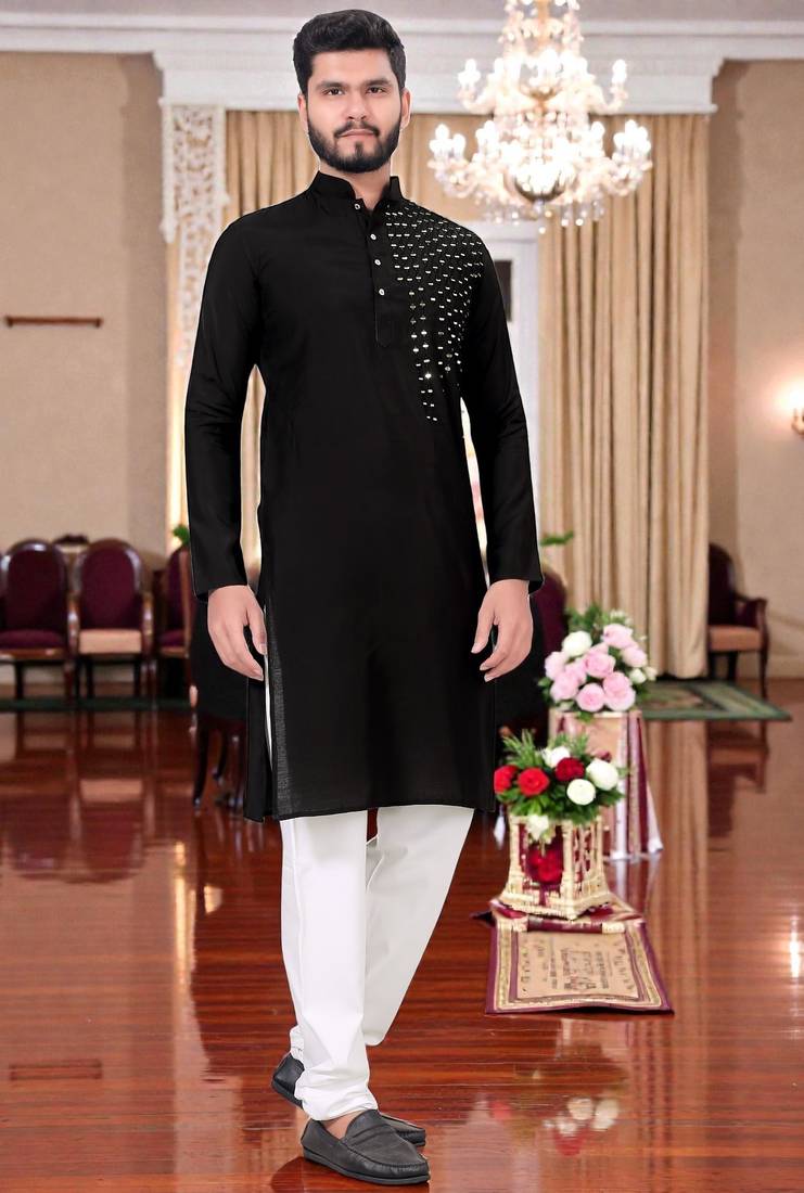 men’s festive special traditional cotton kurta with regular fit