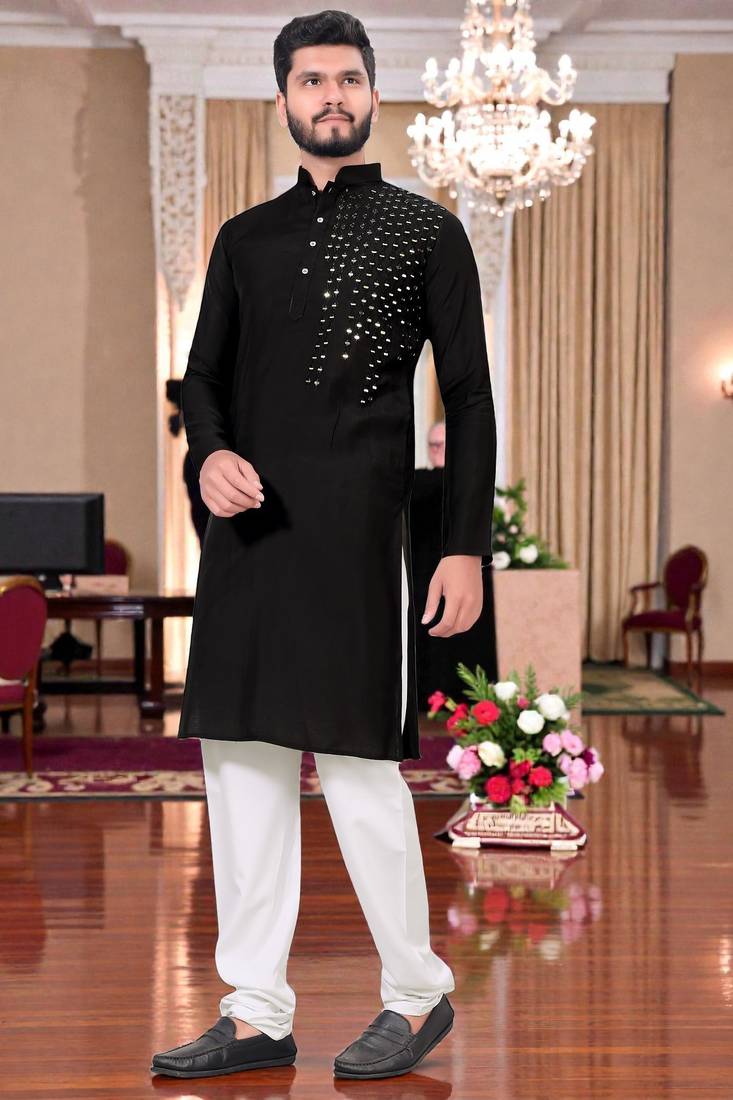 men’s festive special traditional cotton kurta with regular fit