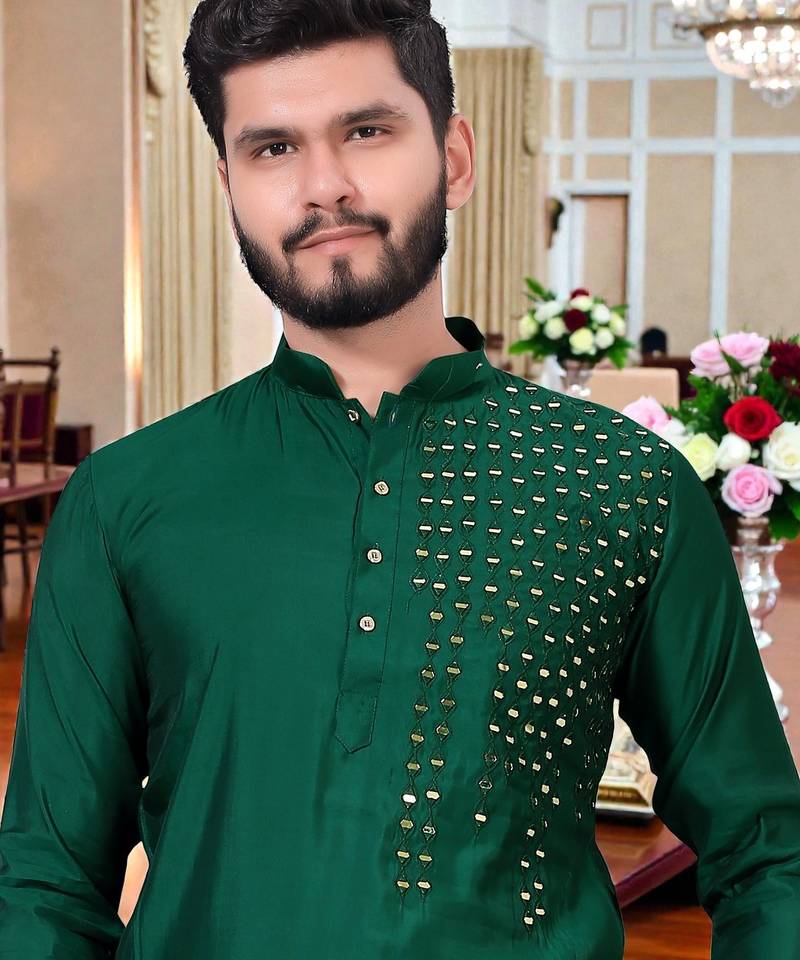 men’s festive special traditional cotton kurta with regular fit