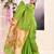 Women's green embellished tissue jamdani saree