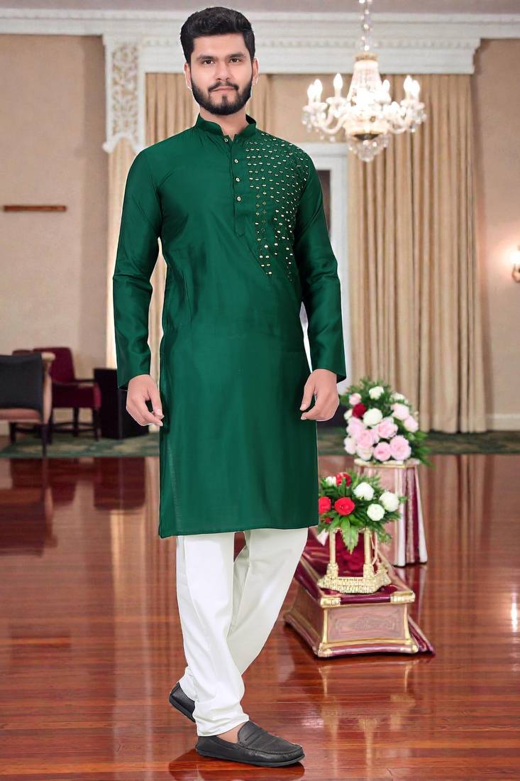 men’s festive special traditional cotton kurta with regular fit