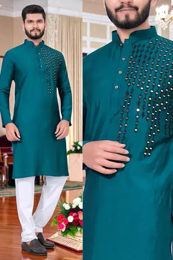 men’s festive special traditional cotton kurta with regular fit