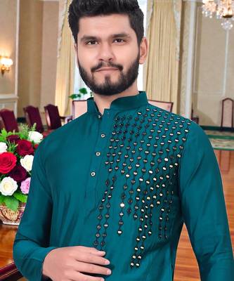 men   s festive special traditional cotton kurta with regular fit 2