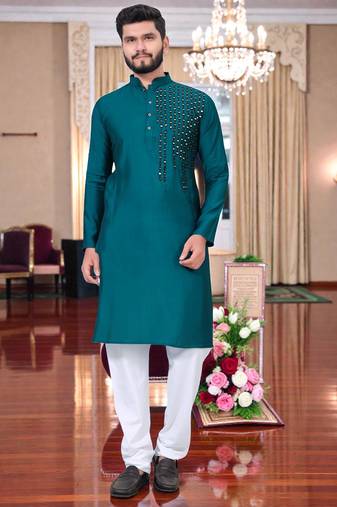 men   s festive special traditional cotton kurta with regular fit