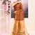 Women's brown embellished tissue jamdani saree