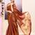Women's brown embellished tissue jamdani saree