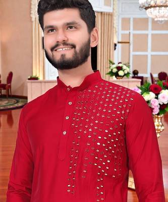 men   s festive special traditional cotton kurta with regular fit 2