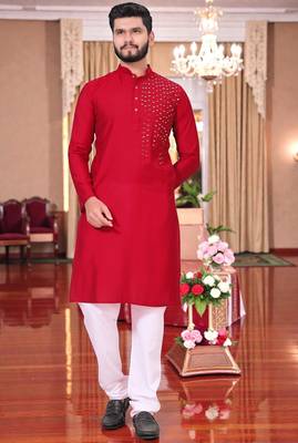 men   s festive special traditional cotton kurta with regular fit 3