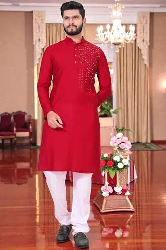 men   s festive special traditional cotton kurta with regular fit