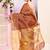 Women's brown embellished tissue jamdani saree