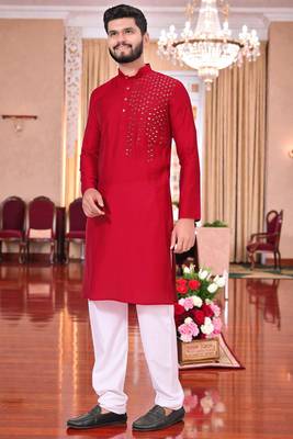 men   s festive special traditional cotton kurta with regular fit 5