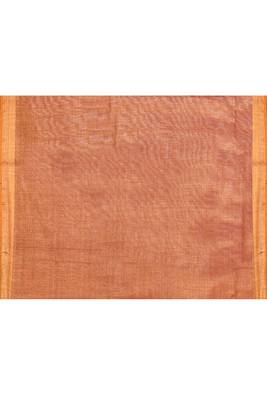 Women's brown embellished tissue jamdani saree 5