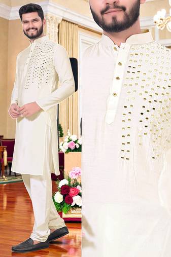 men’s festive special traditional cotton kurta with regular fit