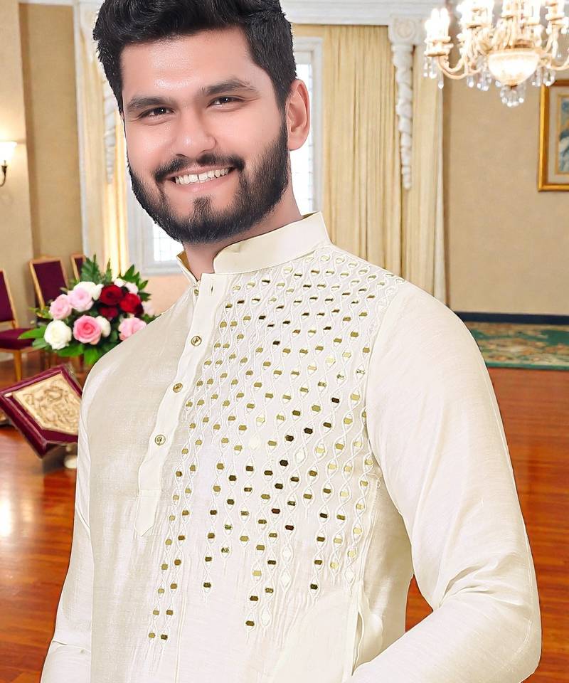 men’s festive special traditional cotton kurta with regular fit