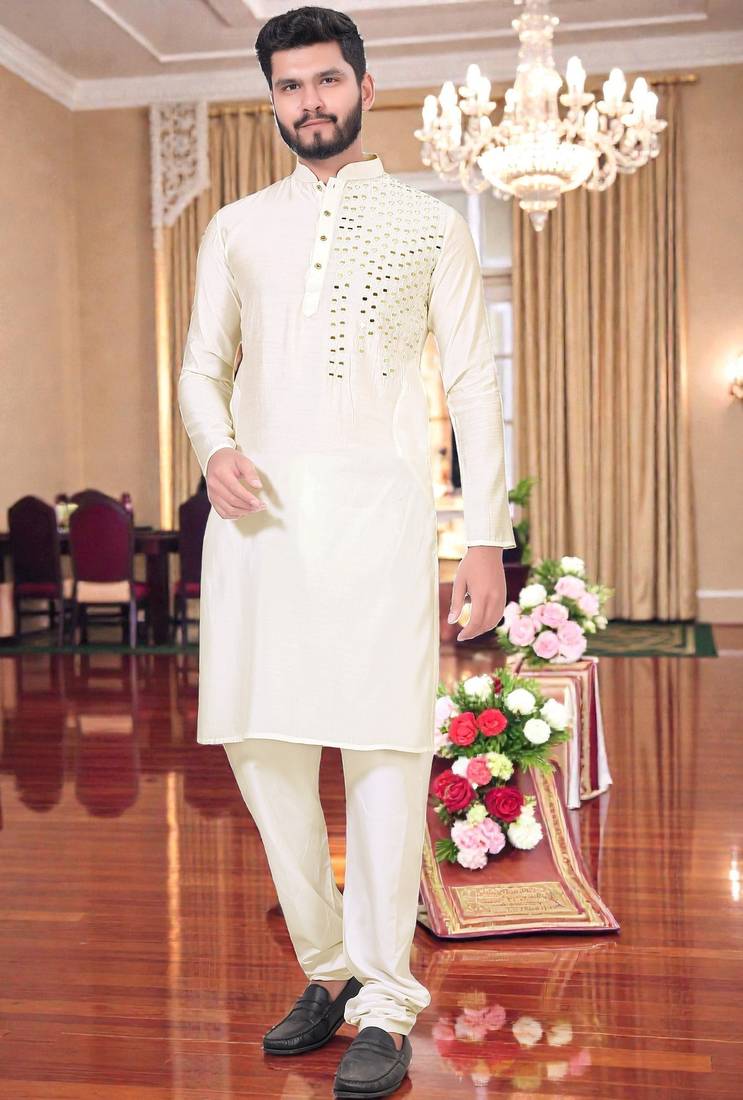 men’s festive special traditional cotton kurta with regular fit