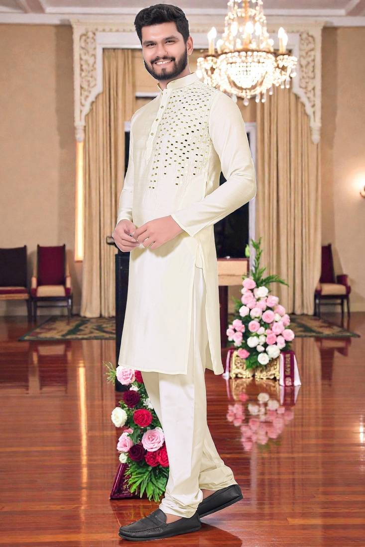men’s festive special traditional cotton kurta with regular fit