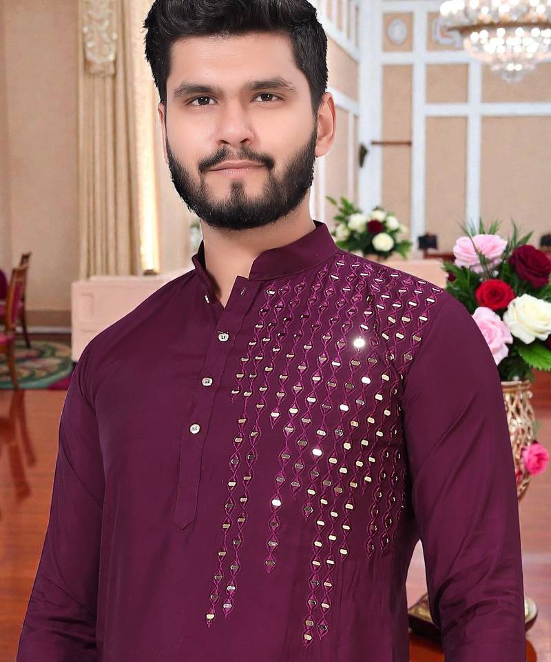 men’s festive special traditional cotton kurta with regular fit