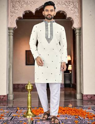 men   s festive special traditional cotton kurta with regular fit 1
