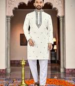 men’s festive special traditional cotton kurta with regular fit