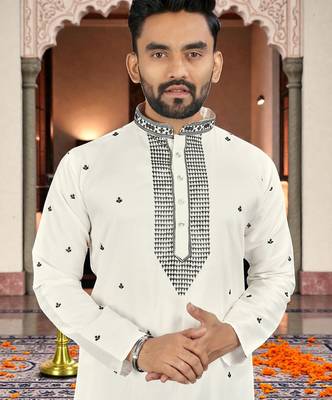 men   s festive special traditional cotton kurta with regular fit 2