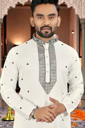 men’s festive special traditional cotton kurta with regular fit