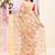 Women's baige embellished cotton blend printed saree