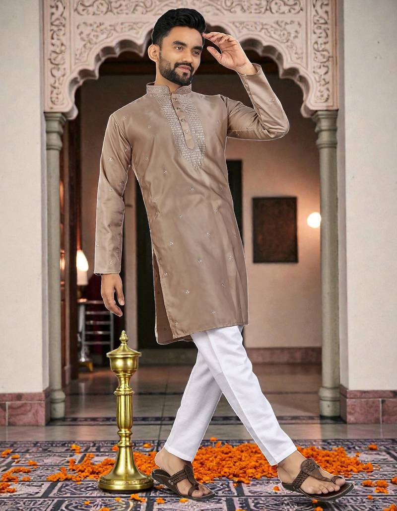 men’s festive special traditional cotton kurta with regular fit