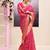 Women's pink embellished cotton blend printed saree
