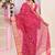 Women's pink embellished cotton blend printed saree